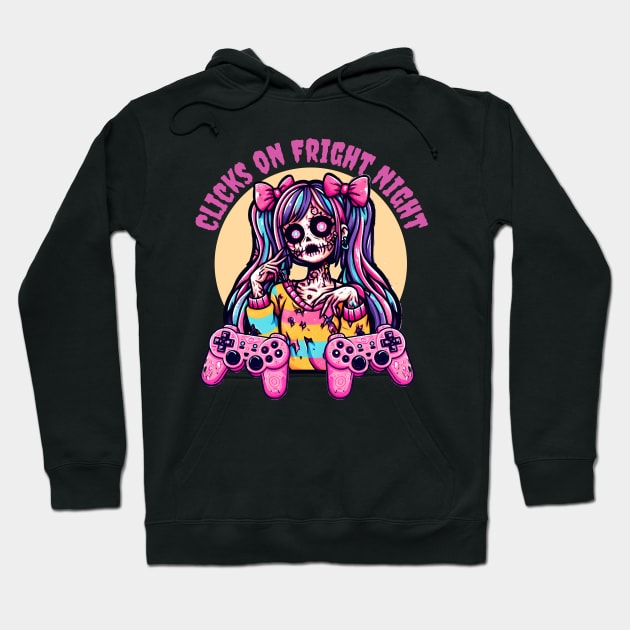 Spooky Halloween Gamer Girl Hoodie by Japanese Fever